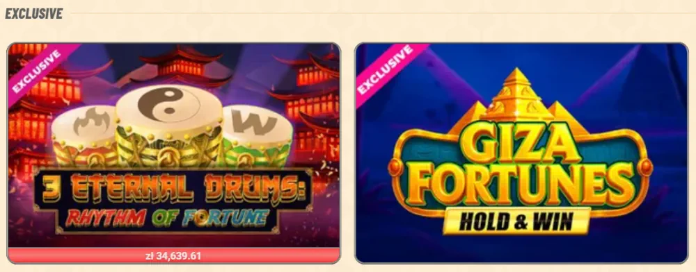 Vegasino Casino Exclusive Games